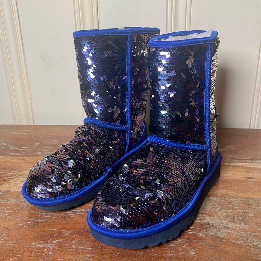 Uggs Sequin USA 6 Eu37 1094982 Blue accents fur lined
